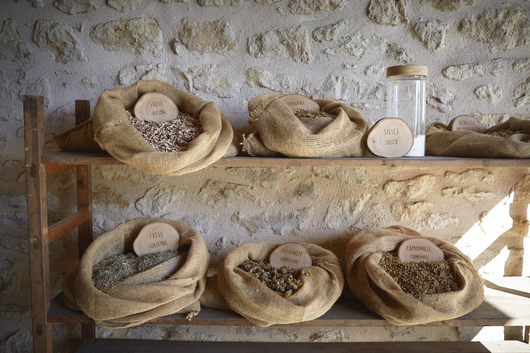 Dried flowers used in composting at Château de la Dauphine photo@ladauphine